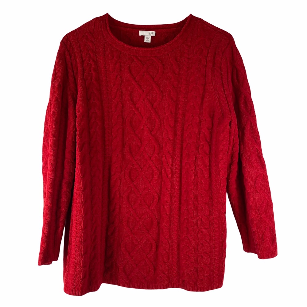 J Jill red sweater size LP